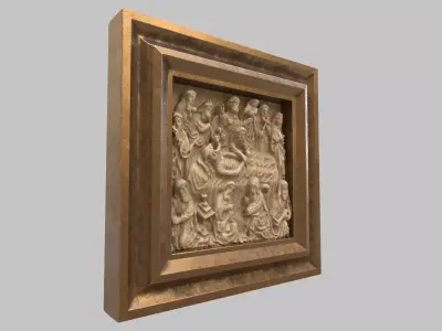 jesus mural photo frame hi poly 3D model