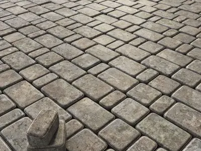 Paving stone gray 3D model