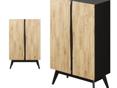 Small Wardrobe Hyder Oak Tortuga 3D model