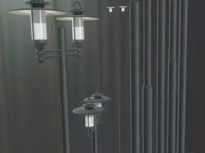 Street Light 6 F2 M1 K0 A1 8000mm  Low-poly 3D model