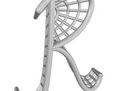 Pendant R alphabet 3D print model