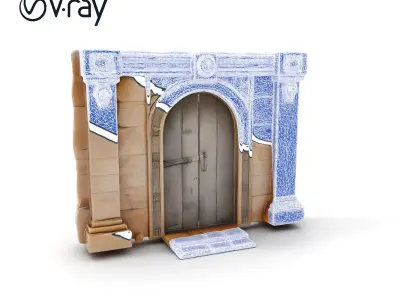 Medieval Stone Doorway Model Pack Low-poly 3D model