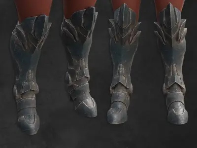 Cyborg scifi leg armor armor female  Low-poly 3D model