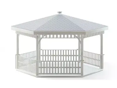 White Garden Gazdebo 3D Model 3D model
