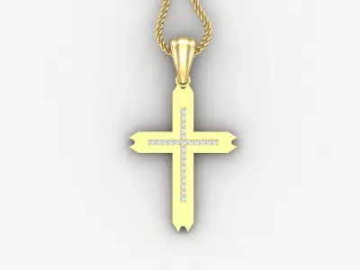 High Cross Pendant Light Gold 18K 4CP010 3D print model