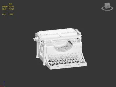 Next generation vintage typewriter Low-poly 3D model