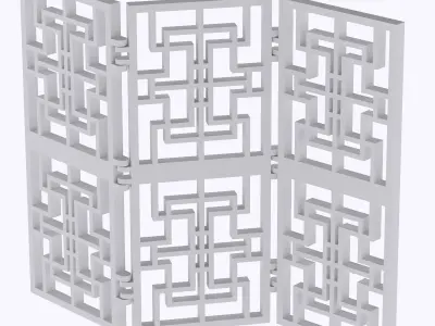 Room divider Oriental 2 print-in-place  3D print model