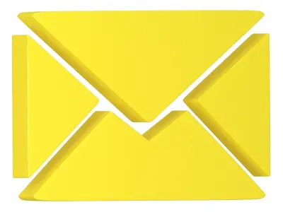 Message Letter Icon yellow 3D model