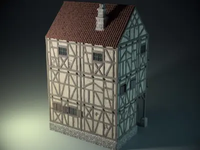 Medieval House 02 Game Ready Low-poly 3D model