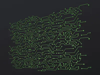 Electronic Circuit Board Pattern M 1 3D model