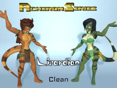 Acheron Lizardian Clean Low-poly 3D model