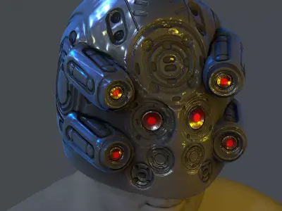 Gas mask helmet scifi Low-poly character art game space Low-poly Low-poly 3D model buy