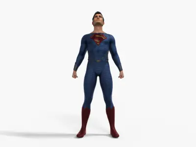 Superman Rigged Animated Low-poly 3D model