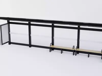 Bus Stop Shelter 5 Low-poly 3D model