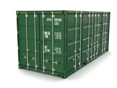 20ft Shipping Container Side Open 3D model