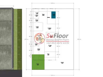 House 15x22m code 544 - Sketchup 3D model 3D model 3D model