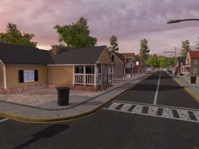 Residential Houses Low-poly 3D model