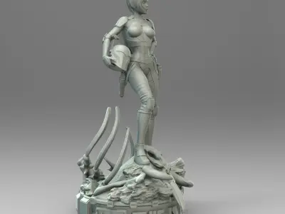 Star Wars Mandalorian Pin Up Girl 3D print model