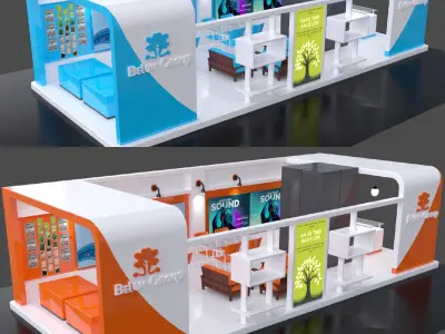 6 Exhibition stall collection 3D Model Pack