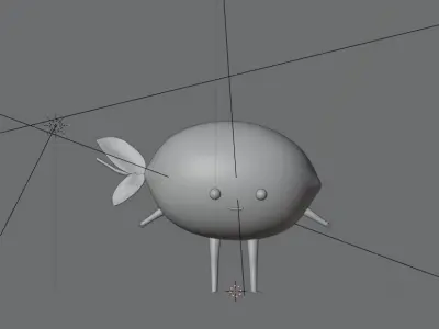 Yellow Lemon Cartoon Character Model Low-poly 3D model