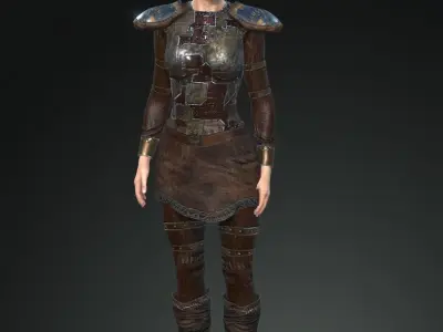 Steampunk rigged character Low-poly 3D model