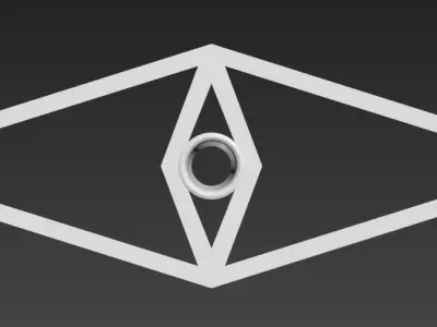 Pendant light fixture with square shape 3D print model