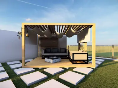 Small landscape design  Low-poly 3D model
