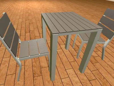 ESCALE chairs and table Low-poly 3D model
