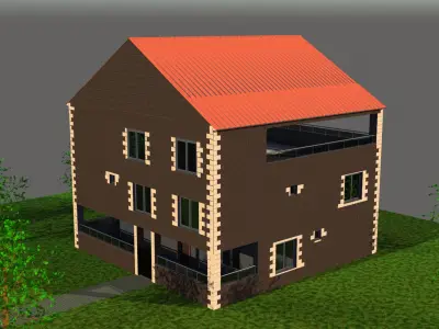 village house  Low-poly 3D model
