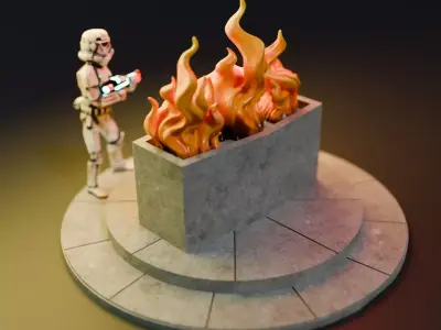 Qui-Gon Jinn Funeral Chamber Diorama 3D print model