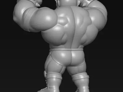 Street Fighter Zangief -Stylized Muscle Wrestler Chibi Miniature 3D print model