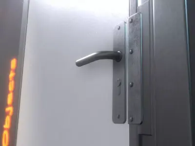 Animated Metal Door Version 1 Low-poly 3D model