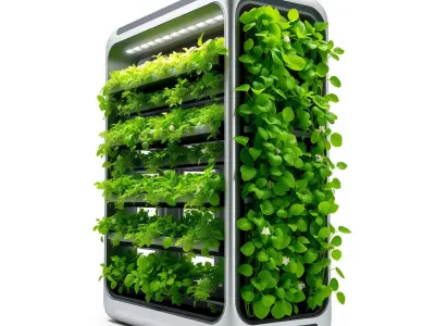 High-Tech Vertical Garden Model Pack with Adjustable Cultivat... Low-poly 3D model