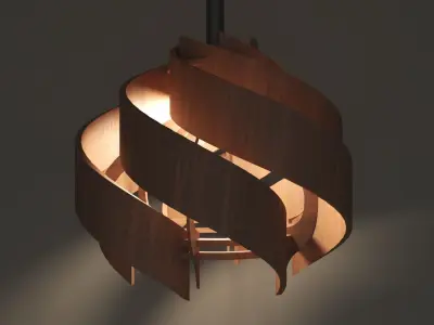 Wooden Lamp Shade 3D model
