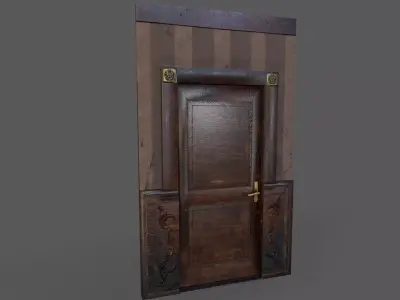 Old Wood Door Paper Low-poly 3D model purchase
