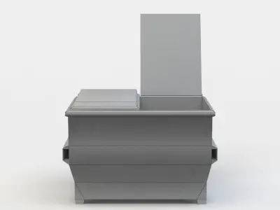 Dumpster trash can Low-poly 3D model