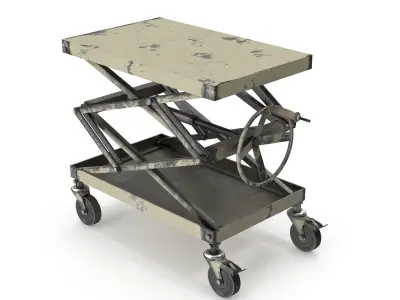 Metal Industrial table 3D model