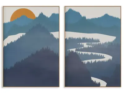 Abstract Painting Frame set 3D model 563