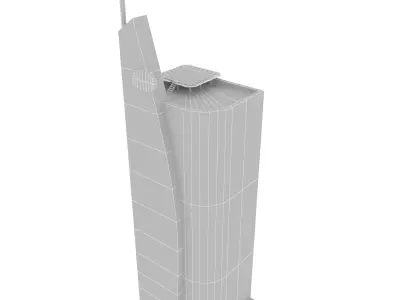 Skyscraper tall building Low-poly 3D model order