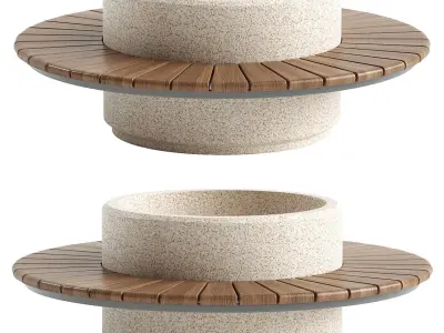 ROUND PLANTER BENCH 192 3D model