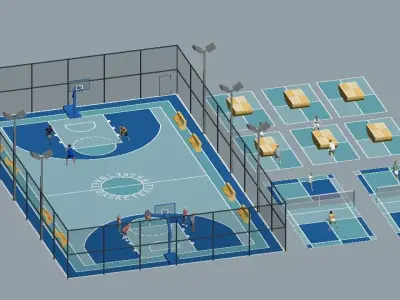 outdoor court 3D model
