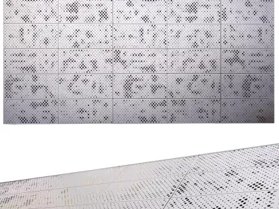 perforated metal panel N4 3D model 3D model
