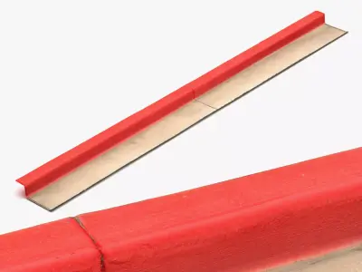 Red Curb - 8K Scan Low-poly 3D model