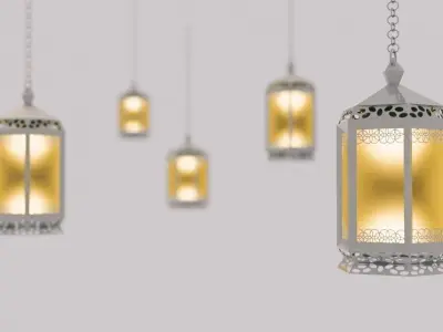 Scenic Lanterns Lights  Low-poly 3D model