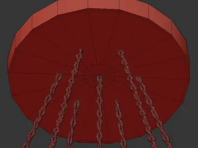 NUAZEN chandelier with clear glass globes hanging from gold c... 3D model