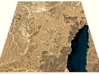 Saudi Arabia topogaphy for NEOM city Low-poly 3D model