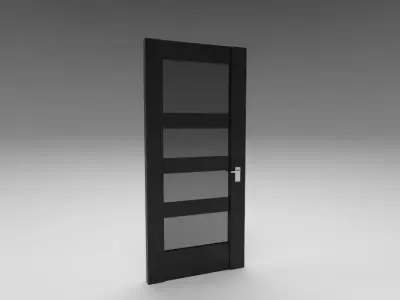 Door with Glass Free low-poly 3D model