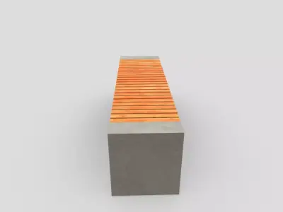 Outdoor Bench Low-poly 3D model