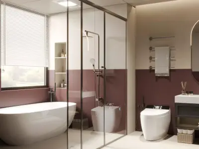 Modern French style bathroom 3D model 3D model