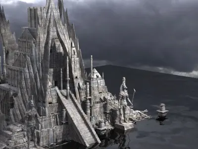 Winged Pyramid City of Ascension 2 3D model